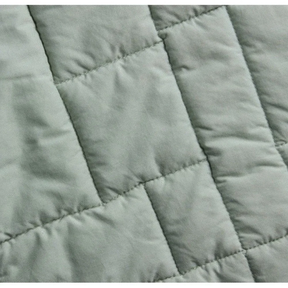 King / California King Size Cozy Block Quilt - Parachute Color ~ Jade